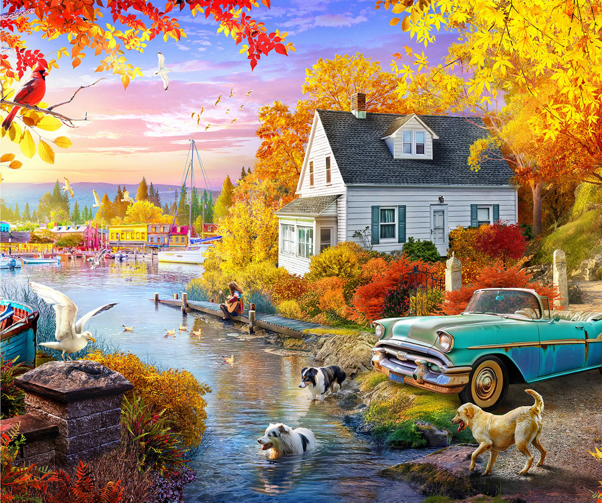 LAKESIDE FALL RETREAT 1000pc SPRINGBOK Jigsaw Puzzle 11218