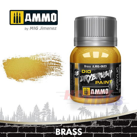 DIO Drybrush Paint - Brass 40ml | Ammo by Mig Jimenez | MIG0623
