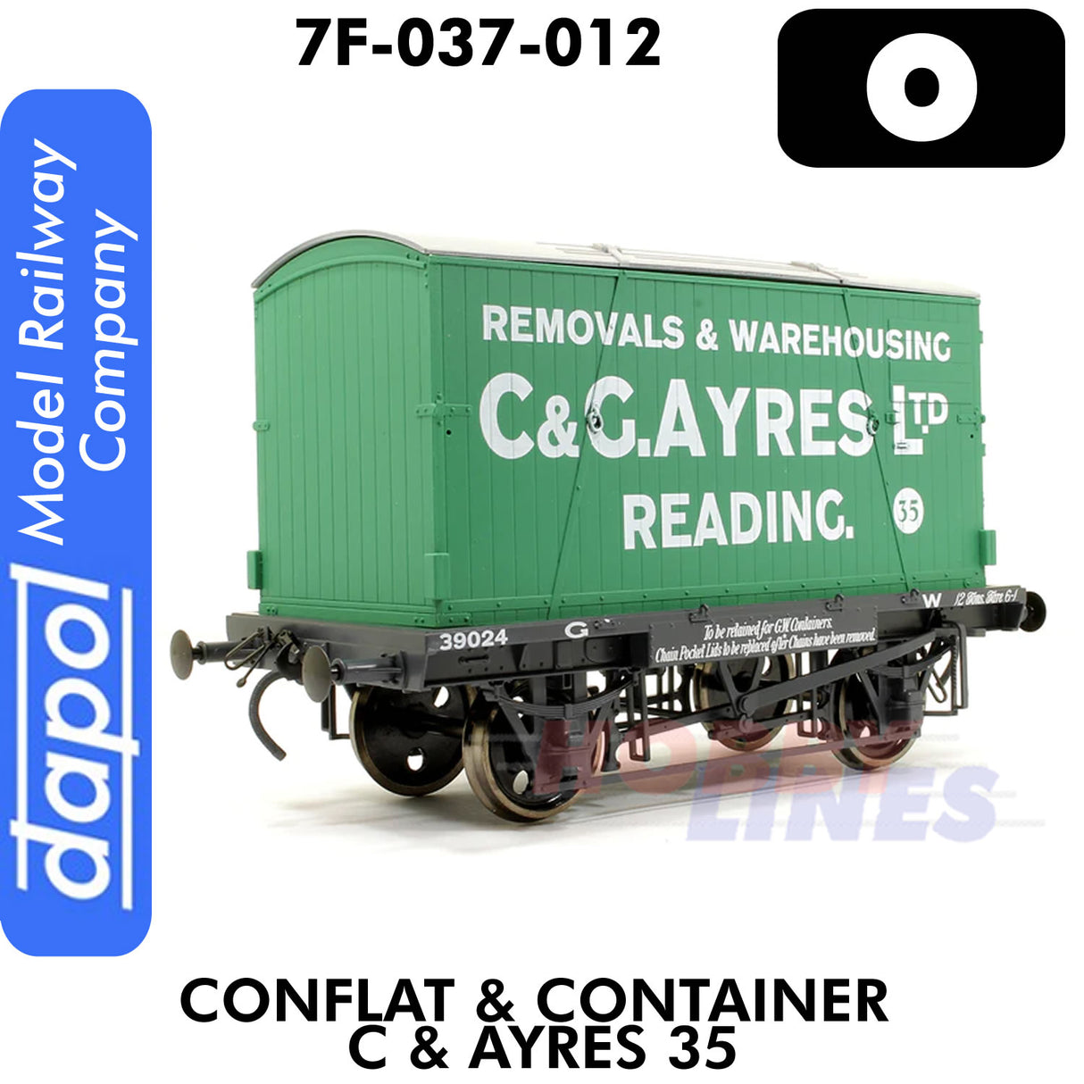Conflat GWR 39024 & Container C&G Ayres Removals - Wagon | Dapol | 7F-037-012