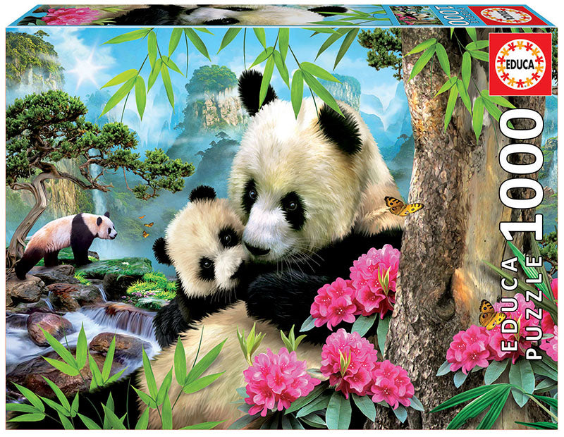 MORNING PANDA BEARS 1000pc EDUCA Super Deluxe Jigsaw Puzzle 17995