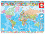 POLITICAL WORLD MAP 1500pc EDUCA Super Deluxe Jigsaw Puzzle 18500