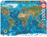 WONDERS OF THE WORLD 1000pc map EDUCA Super Deluxe Jigsaw Puzzle 19022