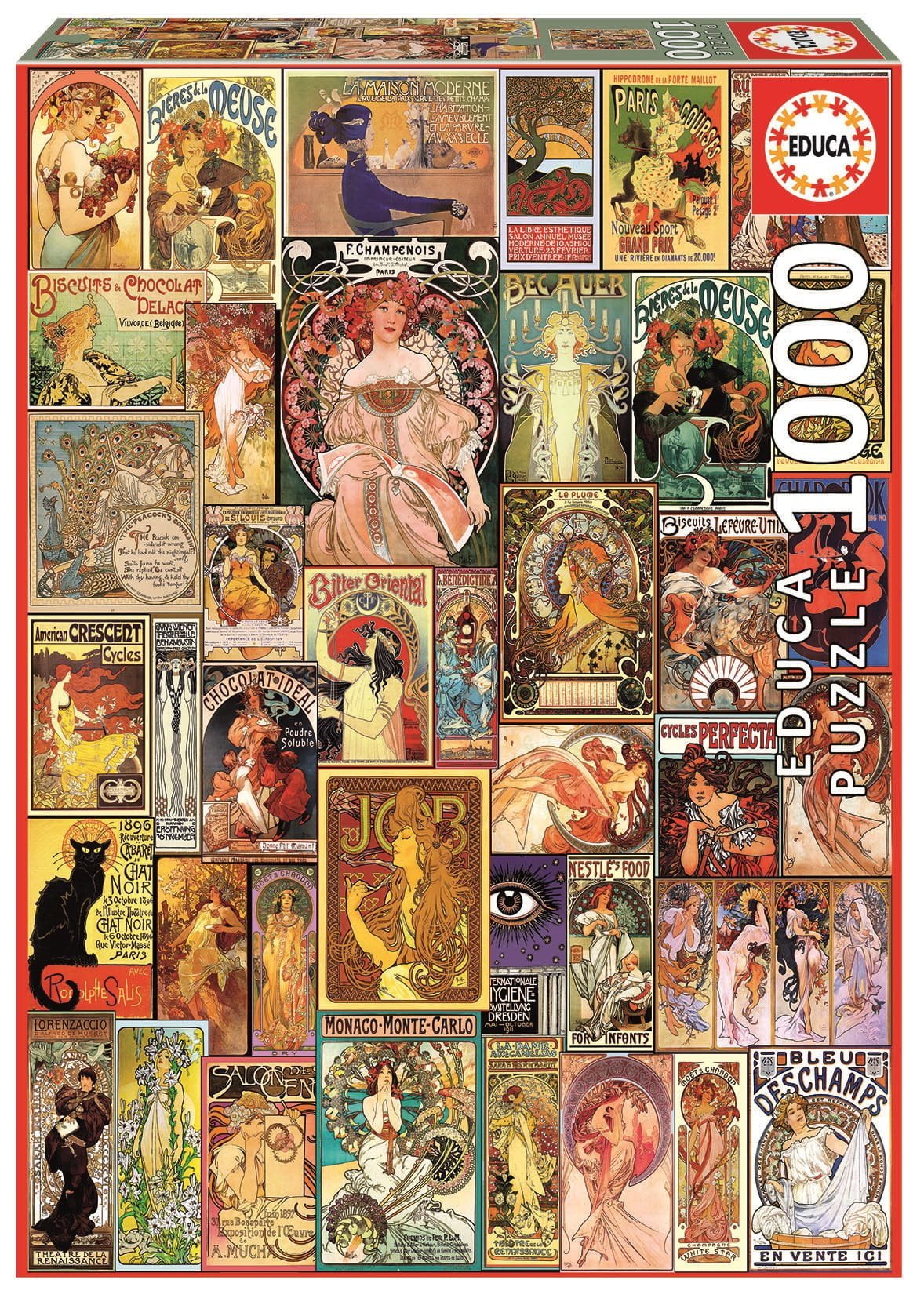 ART NOUVEAU POSTER COLLAGE 1000pc EDUCA Super Deluxe Jigsaw Puzzle 19258