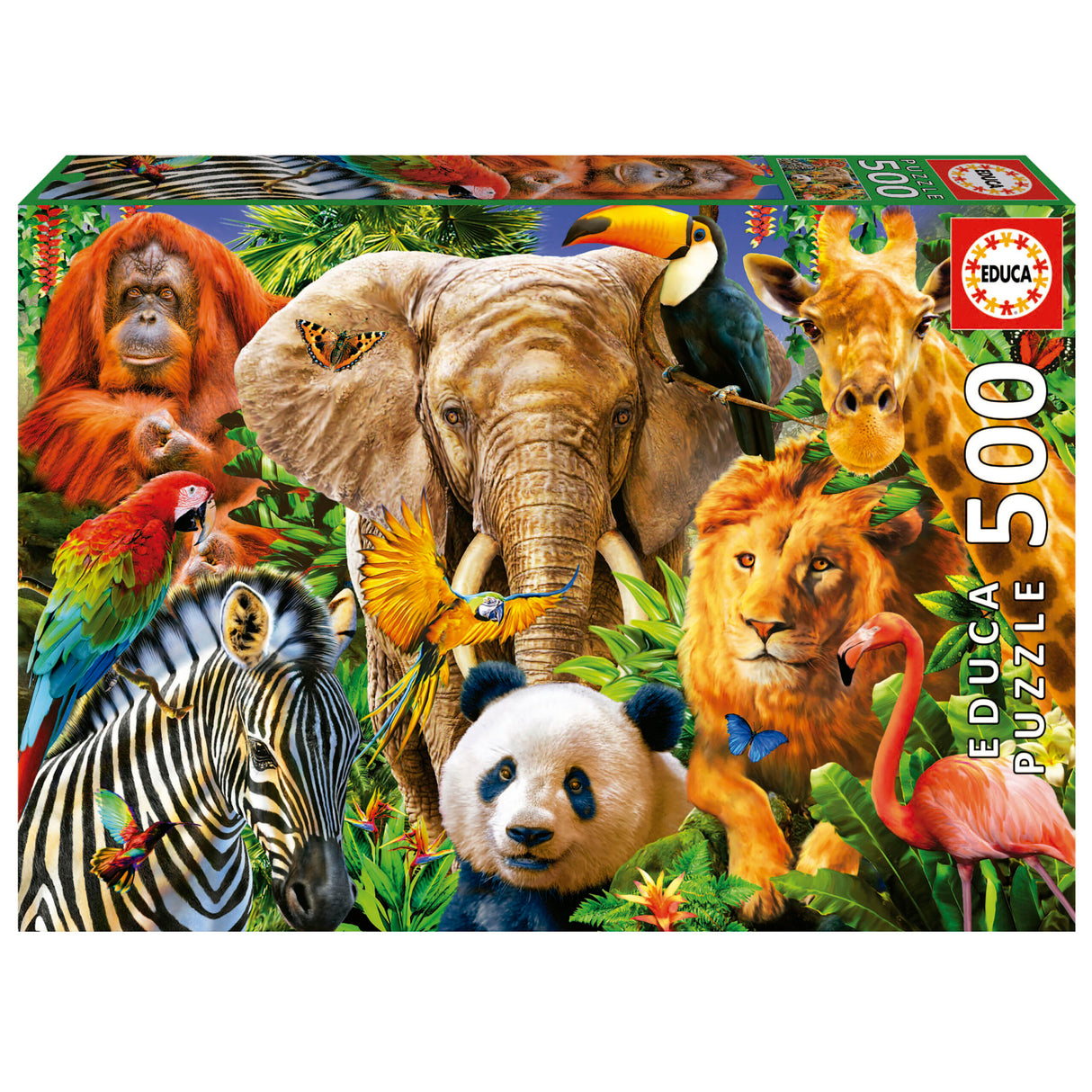 WILD ANIMAL COLLAGE 500pc EDUCA Super Deluxe Jigsaw Puzzle 19550