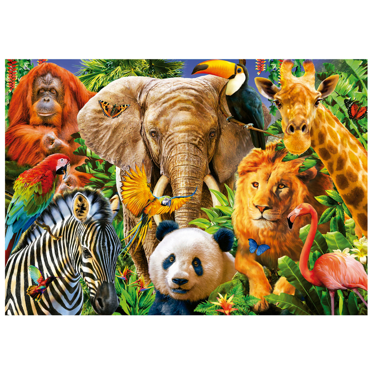 WILD ANIMAL COLLAGE 500pc EDUCA Super Deluxe Jigsaw Puzzle 19550