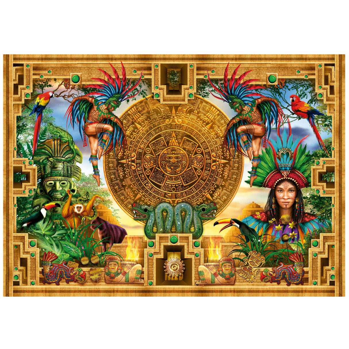 AZTEC MYAN MONTAGE 2000pc EDUCA Super Deluxe Jigsaw Puzzle 19565