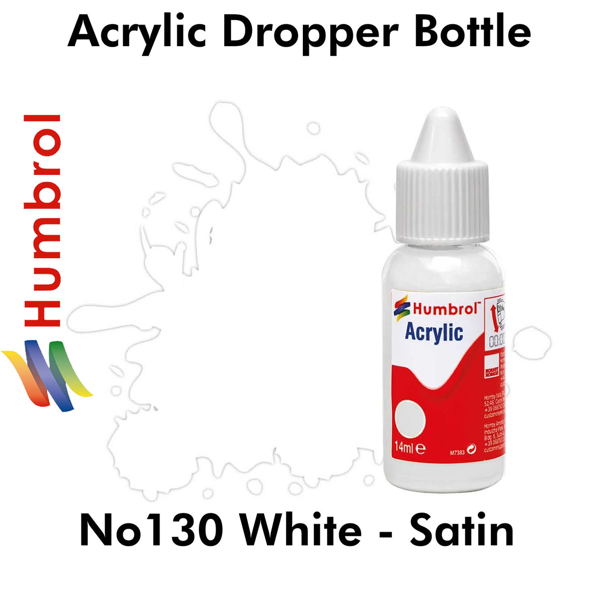 Acrylic Dropper - No 130 White - Satin | Humbrol | DB0130