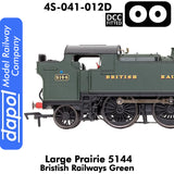 LARGE PRAIRIE 5144 BR Green DCC Fitted Steam Locomotive |  Dapol | 4S-041-012D