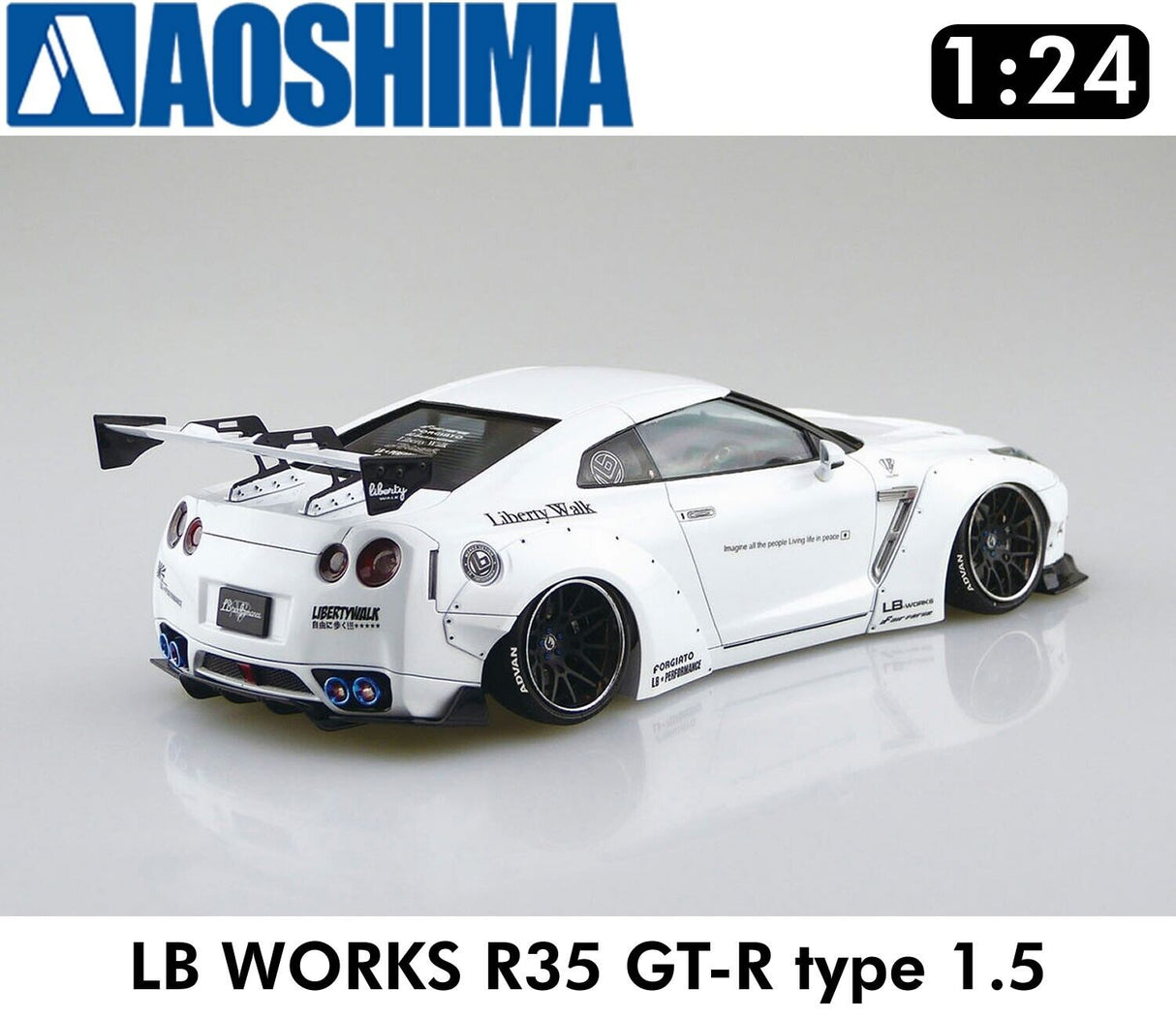 Libertywalk R35 Nissan GT-R V2 LB works 1:24 scale model kit Aoshima 05403