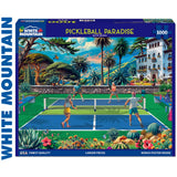 PICKLEBALL PARADISE 1000 pc super deluxe Jigsaw Puzzle WHITE MOUNTAIN 1944