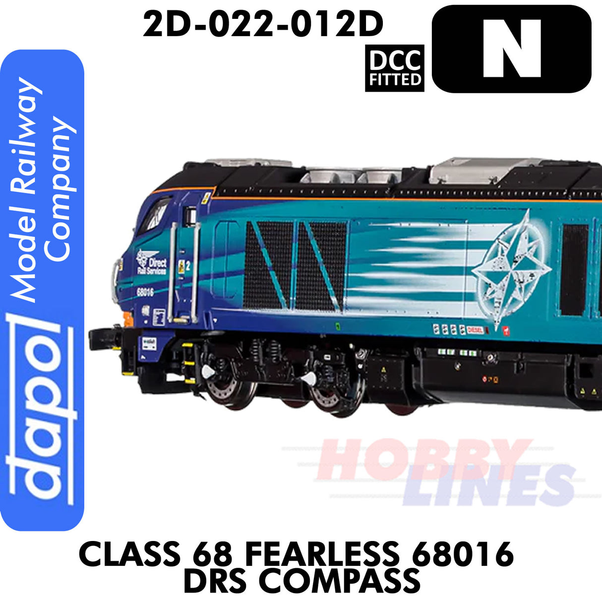 Class 68 Fearless 68016 DRS Compass - DCC Fitted | Dapol | 2D-022-012D