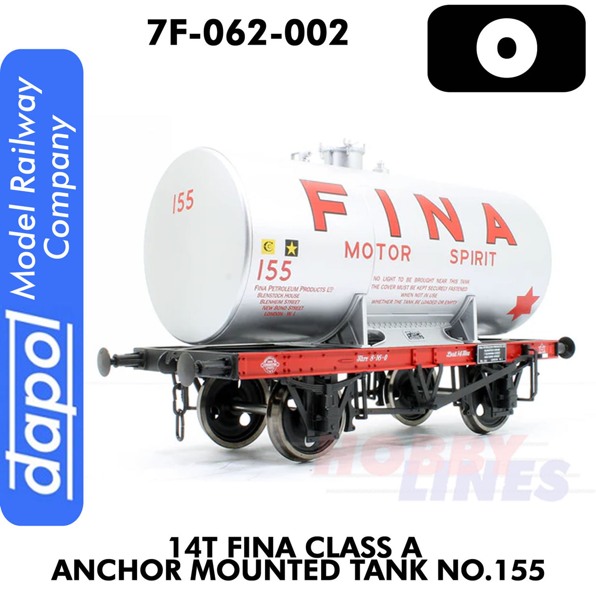 14T Fina Class A Anchor Mounted Tank No.155 | Dapol | 7F-062-002