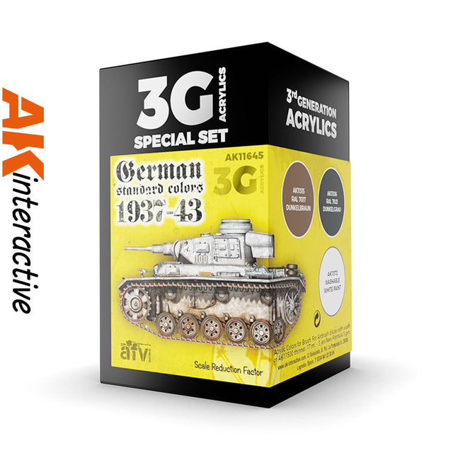 3G Special Set - German Standard Colours 1937 - 43 - 3 x 17ml Acrylic Paint | AK interactive | AK11645