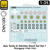 Axis Tanks & Vehicles DECAL SET Vol 1 - Hungary 1940-1944 Insignia | Ammo by Mig Jimenez 