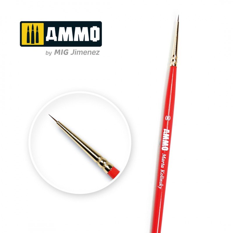 Marta Kolinsky Fine Brush - 00 | Ammo by Mig Jimenez | MIG8709