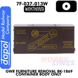 Container GWR BK-1869 Furniture Removal Container - Body only - Weathered | Dapol | 7F-030-012