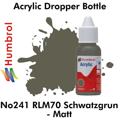 Acrylic Dropper - No.241 RLM 70 Schwartzgrun - Matt | Humbrol | DB0241