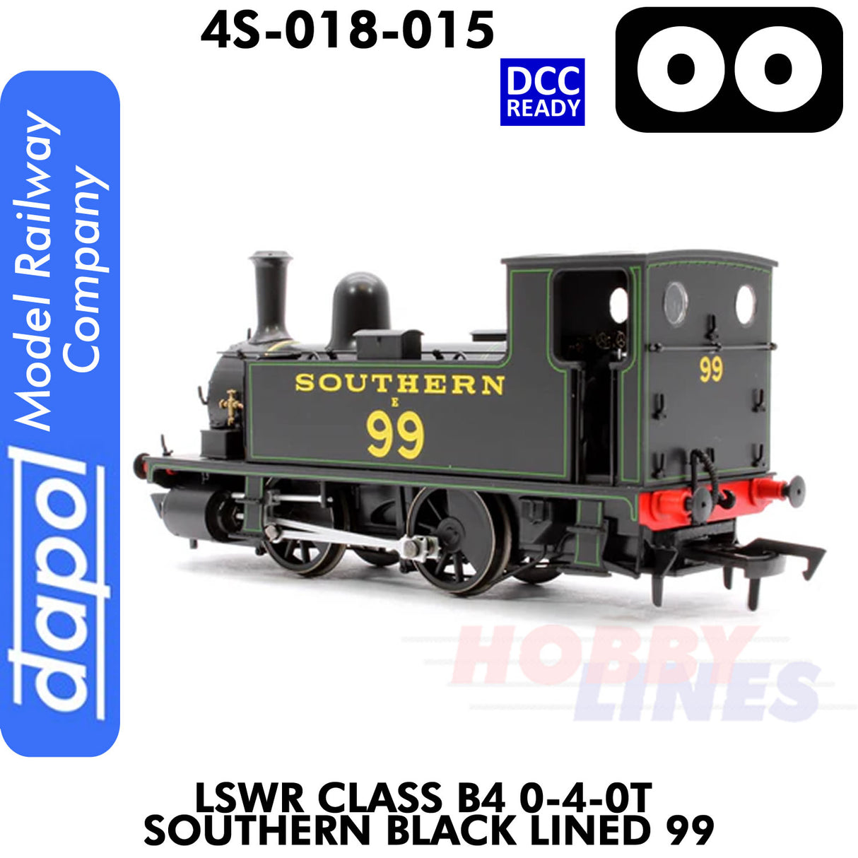 LSWR Class B4 0-4-0T Southern Black Lined 99 - DCC Ready  | Dapol | 4S-0018-015