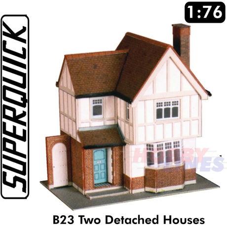 TWO DETACHED HOUSES 1:72 OO HO Gauge Railways Building Series B B23 SuperQuick