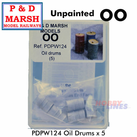 Oil Drums x 5 - Unpainted | P&D Marsh | PW124