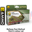 ATOM Railway Fast Method - 6 x 20ml Acrylic Paint | Ammo by Mig Jimenez | ATOM20853