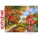 AUTUMN BARN 1000 piece SPRINGBOK Jigsaw Puzzle Random Cut Super Deluxe