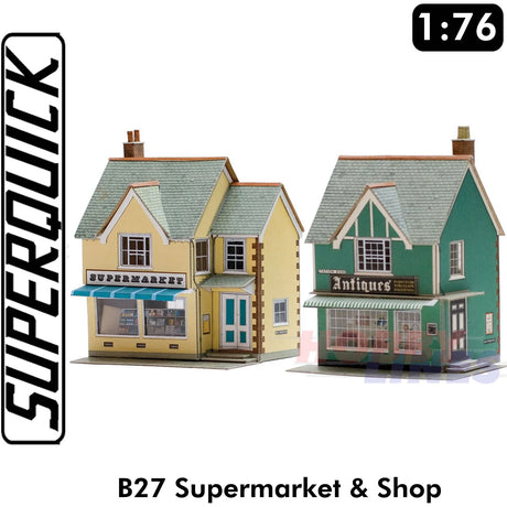 SUPERMARKET & SHOP 1:72 OO HO Gauge Railways Building Series B B27 SuperQuick