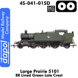 LARGE PRAIRIE 5101 BR Late Crest Steam Locomotive DCC Fitted | Dapol | 4S-041-015D
