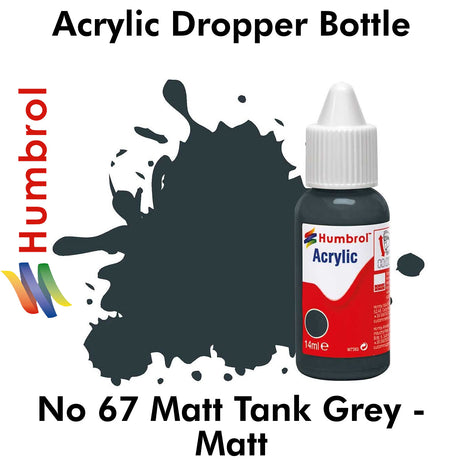  Acrylic Dropper - No 67 Matt Tank Grey - Matt | Humbrol | DB0067