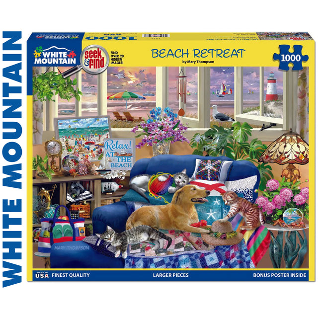 Beach Retreat - Seek and Find - 1000pc Puzzle | White Mountain | 1946pz