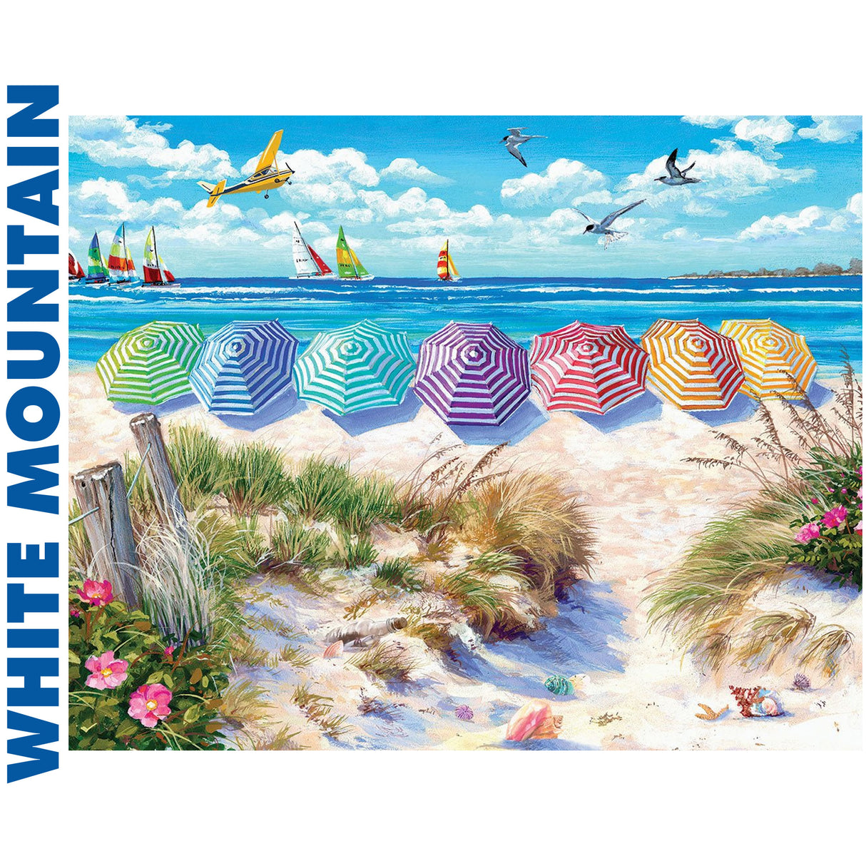 Rainbow Umbrellas - 1000pc Puzzle | White Mountain | 1954pz