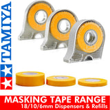 Tamiya MASKING TAPE & DISPENSER modellers range 6 / 10 / 12mm 18m roll 