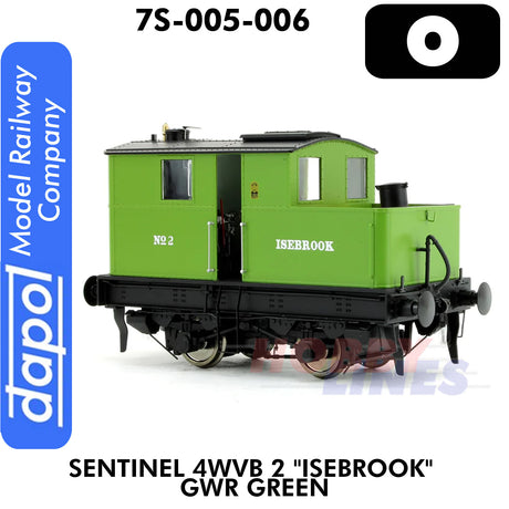 Sentinel Y1/Y3 Isebrook GWR 2 - DCC Ready  | Dapol | 7S-005-006