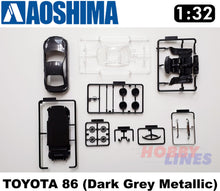 Load image into Gallery viewer, Toyota GT86 (Dark Grey Metallic) Snap Together GT 86 1:32 scale kit Aoshima 0559
