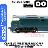 Class 52 Western Trooper - BR Green Full Yellow Ends D1033 - DCC & Sound Fitted | Dapol | 4D-003-020S