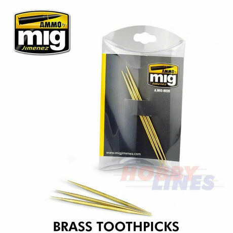 BRASS TOOTHPICKS 3 pieces High Quality Machined Brass AMMO Mig Jimenez Mig8026
