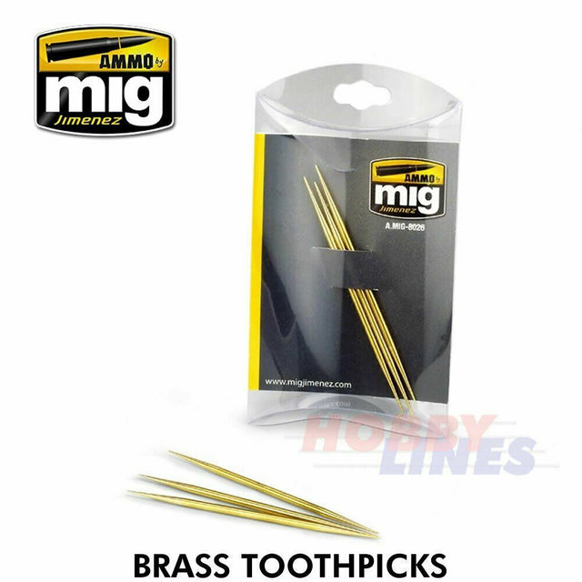 BRASS TOOTHPICKS 3 pieces High Quality Machined Brass AMMO Mig Jimenez Mig8026