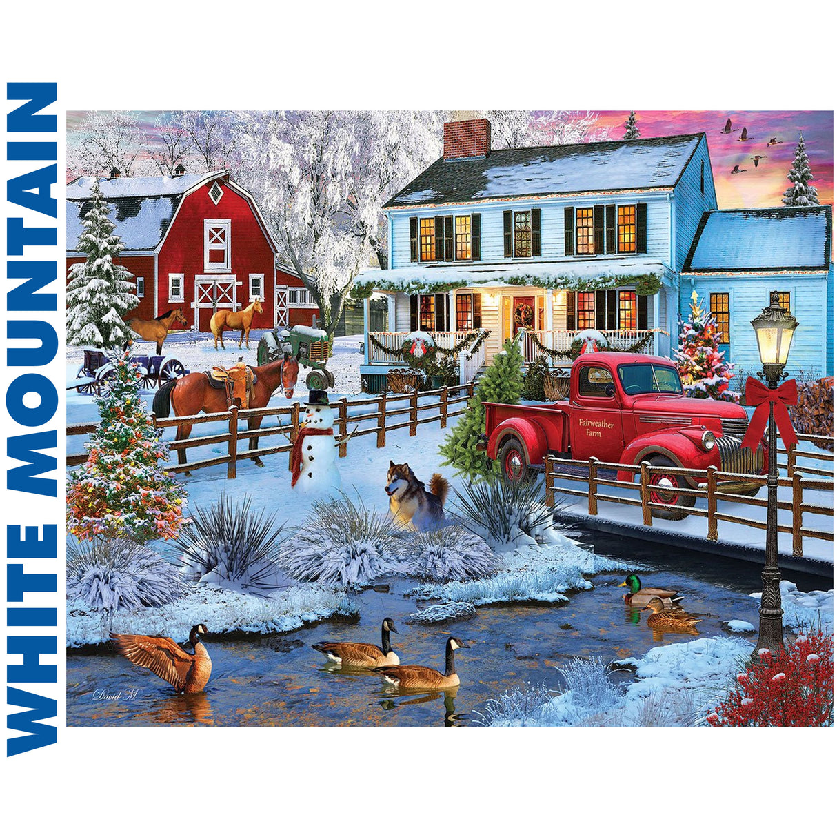 Christmas on the Farm - 1000pc Puzzle | White Mountain | 1716pz