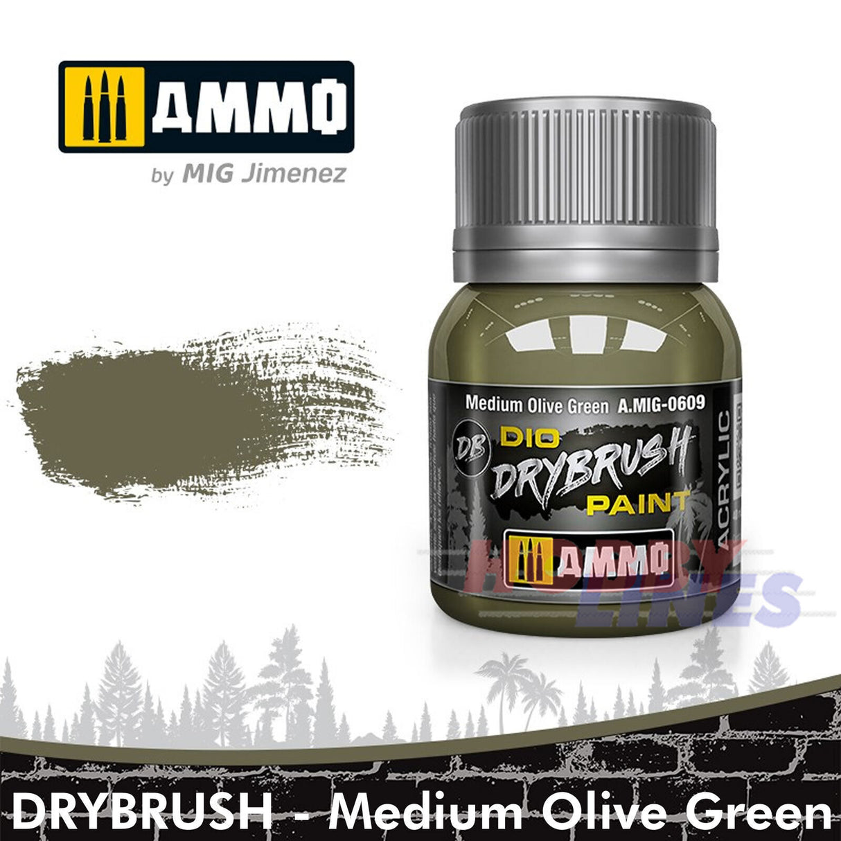 Ammo DIO DRYBRUSH PAINT 40ml Full Range Colours Acrylic Mig Jimenez