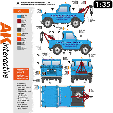 Land Rover 88 - Series IIA Crane - Tow Truck - Model Kit | AK interactive | AK35014