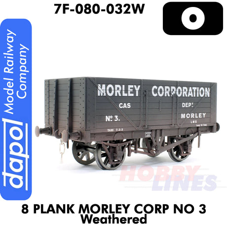 8 Plank Wagon Morley Corp No 3 Weathered | Dapol | 7F-080-032W