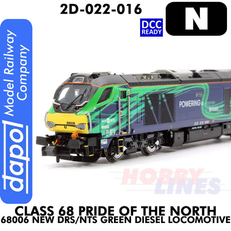 Class 68 Pride of the North  68006 New DRS/NTS Green Diesel - DCC ready | Dapol | 2D-022-016