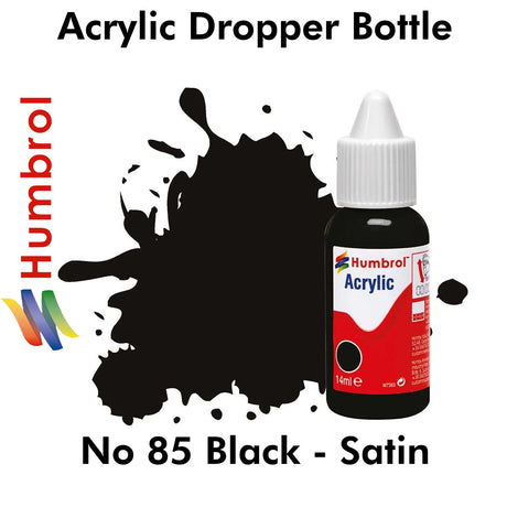 Acrylic Dropper - No 85 Black - Satin | Humbrol | DB0085