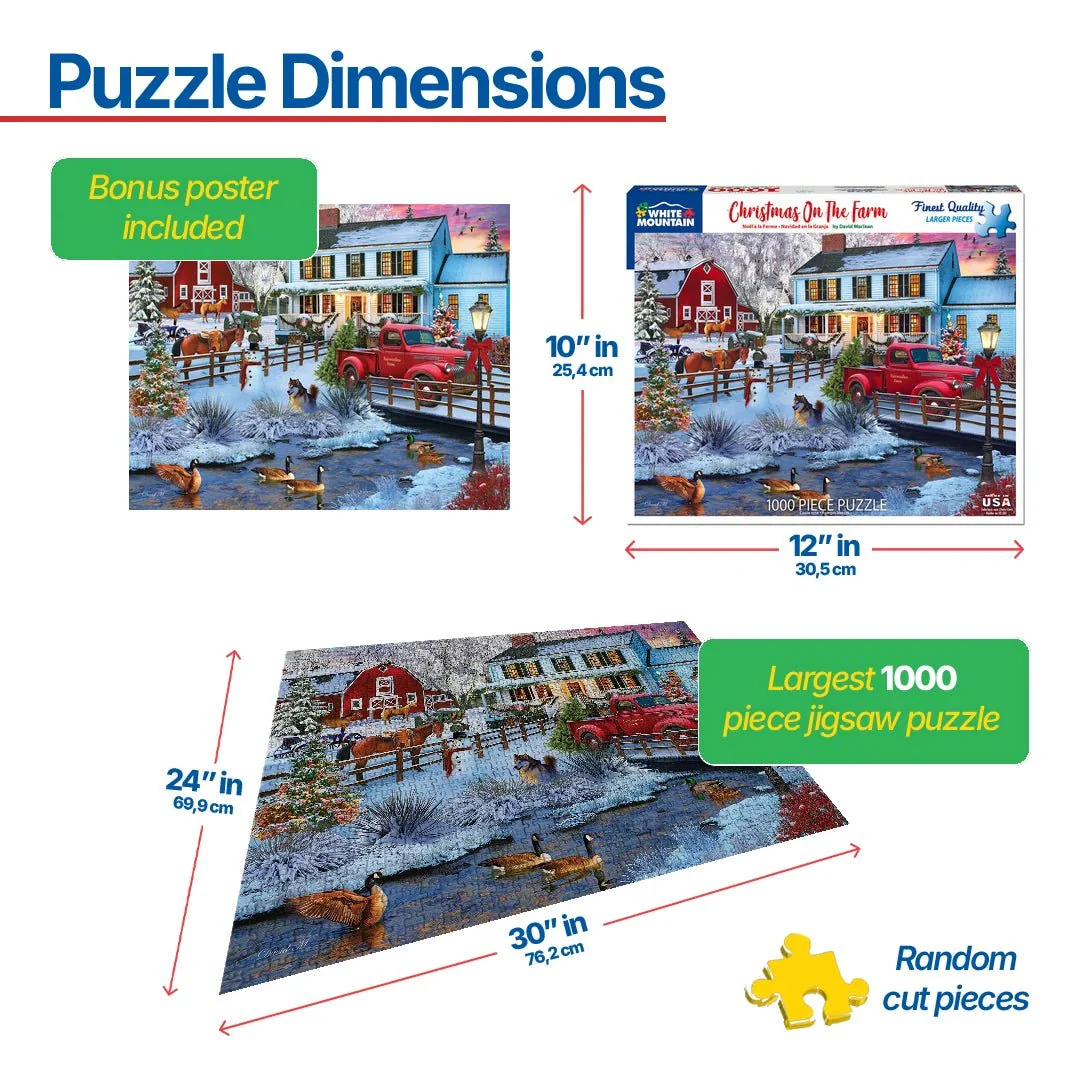 Christmas on the Farm - 1000pc Puzzle | White Mountain | 1716pz