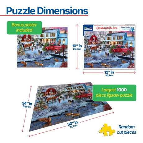 Christmas on the Farm - 1000pc Puzzle | White Mountain | 1716pz