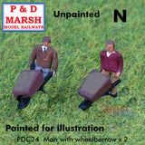 Man with Wheelbarrow x 2 - Unpainted | P&D Marsh  | C24