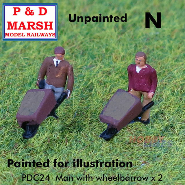 Man with Wheelbarrow x 2 - Unpainted | P&D Marsh  | C24