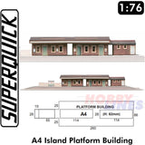 ISLAND PLATFORM BUILDING A4 1:72 OO HO Railway Building Series A A04 SuperQuick