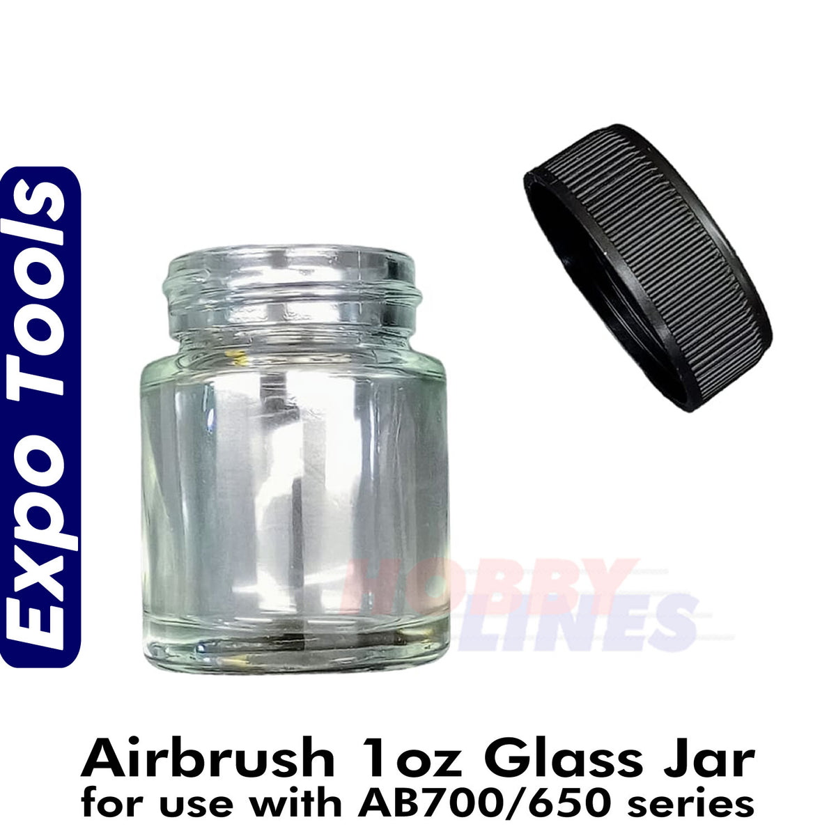 Expo glass 1oz jar for AB700/650 – Hobby-lines