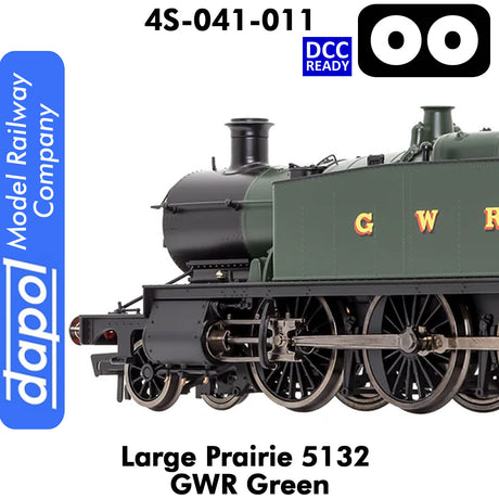 LARGE PRAIRIE 5132 GWR Green DCC Ready Steam Locomotive | Dapol | 4S-041-011